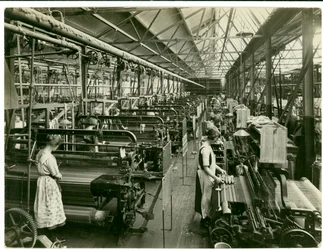 Tissage de trame chenille, usine de tapis, 1923
